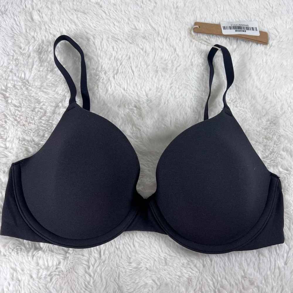 Skims‎ Fits Everybody T-Shirt Bra Onyx Black Underwire Size 32C BR-UWR-2294 NEW